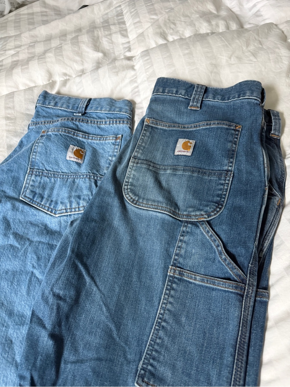 Carhartt Men’s Blue Denim Relaxed Fit Carpenter Jeans
